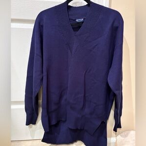 Crown Deep Blue V-Neck Womens Sweater